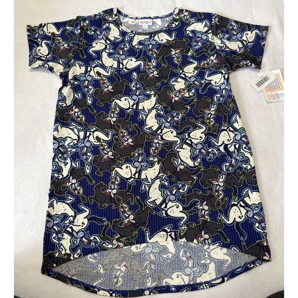 LULAROE GRACIE  MAN ON HORSE SHIRT SZ 14